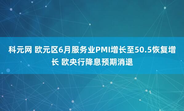 科元网 欧元区6月服务业PMI增长至50.5恢复增长 欧央行降息预期消退
