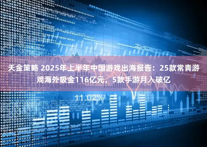 天金策略 2025年上半年中国游戏出海报告：25款常青游戏海外吸金116亿元，5款手游月入破亿