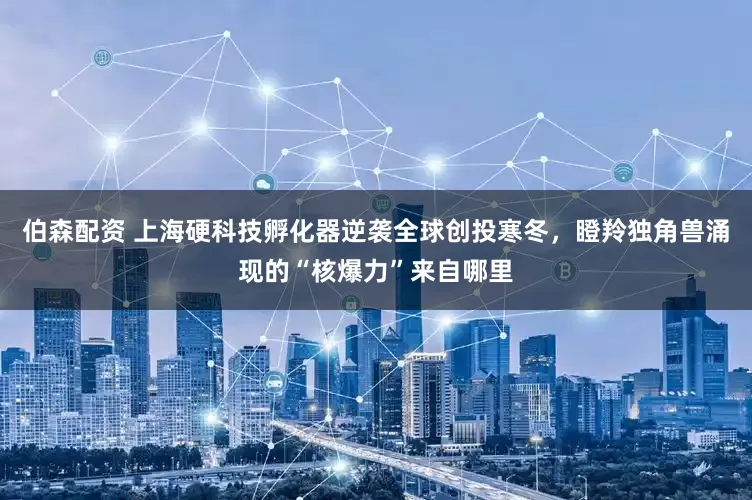 伯森配资 上海硬科技孵化器逆袭全球创投寒冬，瞪羚独角兽涌现的“核爆力”来自哪里